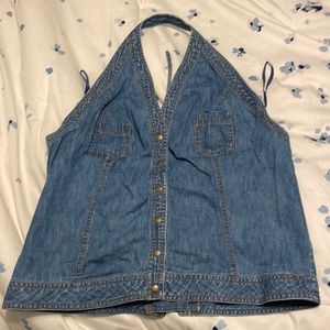 Vintage Denim Corset Back Tank